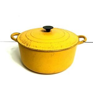 Vintage Le Crueset Large Cast Iron 1950 Distressed